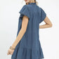 Umgee Ruffled Washed Denim Dress