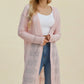 Double Take Full Size Open Front Longline Cardigan