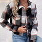 Plaid Button-Down Crop Jacket