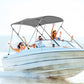 3-Bow Boat Bimini Top with Storage Boot - Gray
