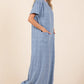 Mittoshop Button Detail Short Sleeve Wide Leg Jumpsuit