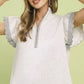 Umgee Zip-Neck Flutter Sleeve Dress