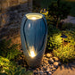 32 Inch Tall Jar Water Fountain with LED Lights and Pump Vintage Ceramic