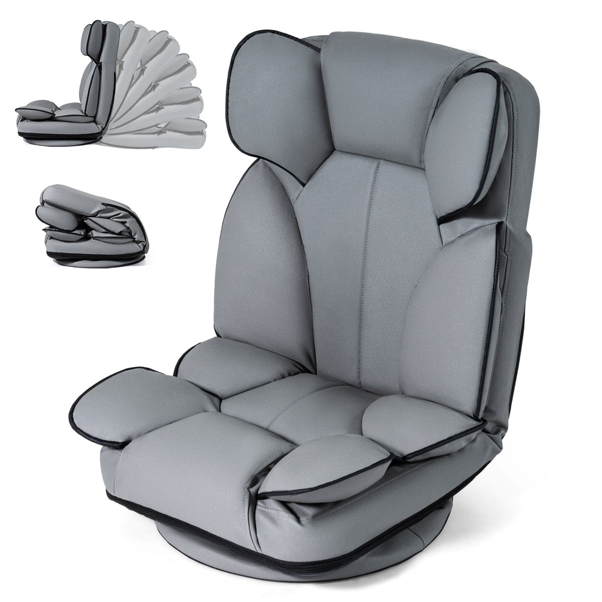 360 Degree Swivel Floor Gaming Chair with 6-Position Adjustable Backrest and Sponge Filling