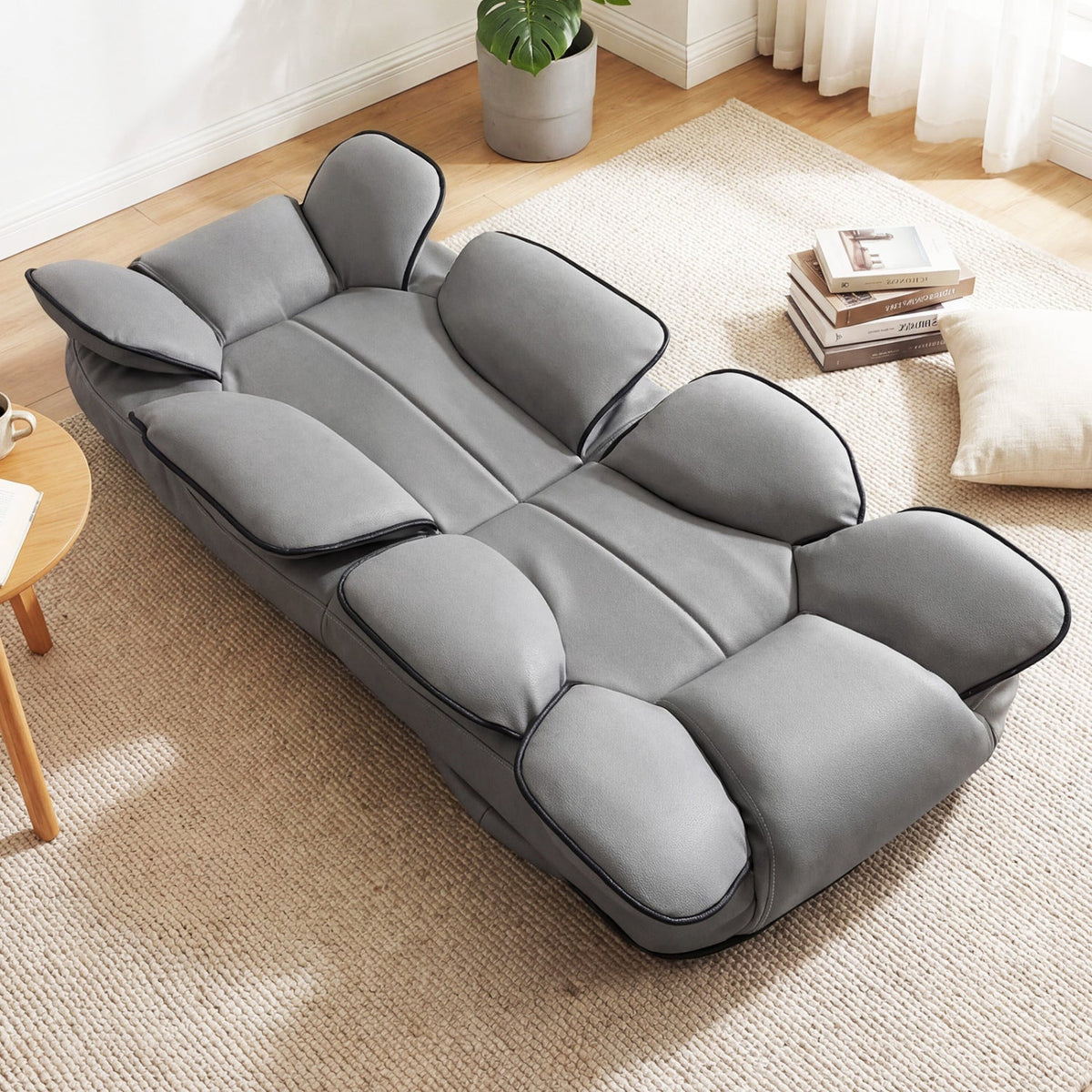 360 Degree Swivel Floor Gaming Chair with 6-Position Adjustable Backrest and Sponge Filling