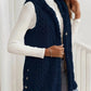 Button-Down Sherpa Hooded Vest Coat