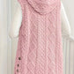 Button-Down Sherpa Hooded Vest Coat