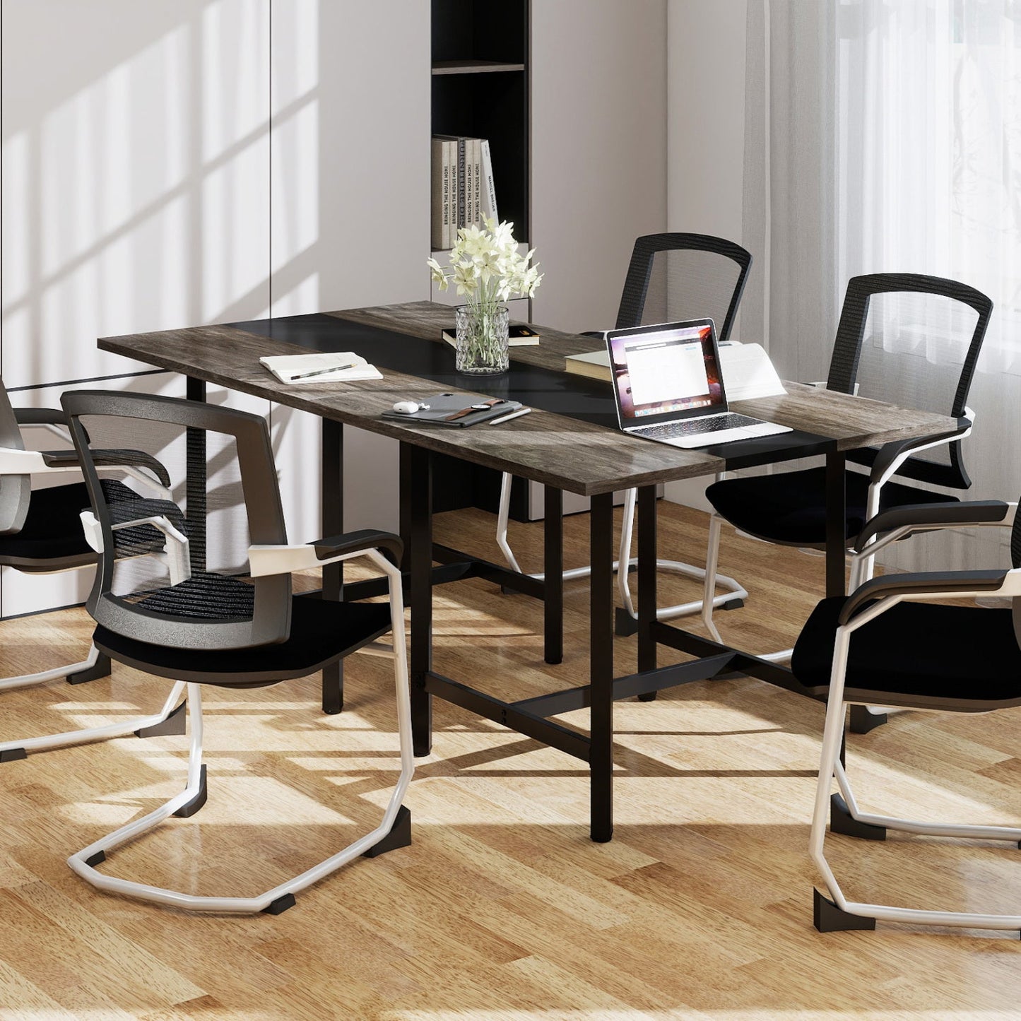 39.5" Square Conference Table with Thickened Tabletop