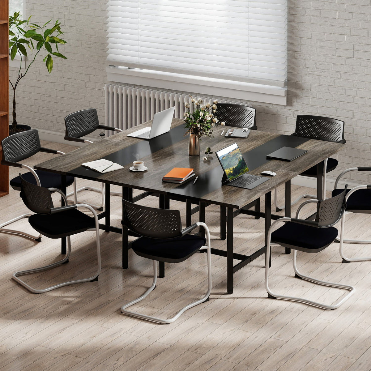 39.5" Square Conference Table with Thickened Tabletop