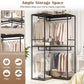 3-Tier Heavy Duty Clothes Rack with 3 Shelves & 2 Hanging Racks