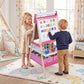 3-in-1 Kids Art Easel with Magnetic Whiteboard & Chalkboard