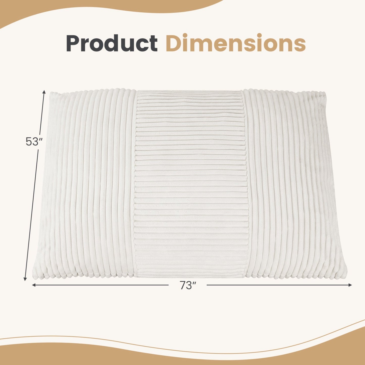 3-in-1 Convertible Bean Bag Chair with Corduroy Fabric