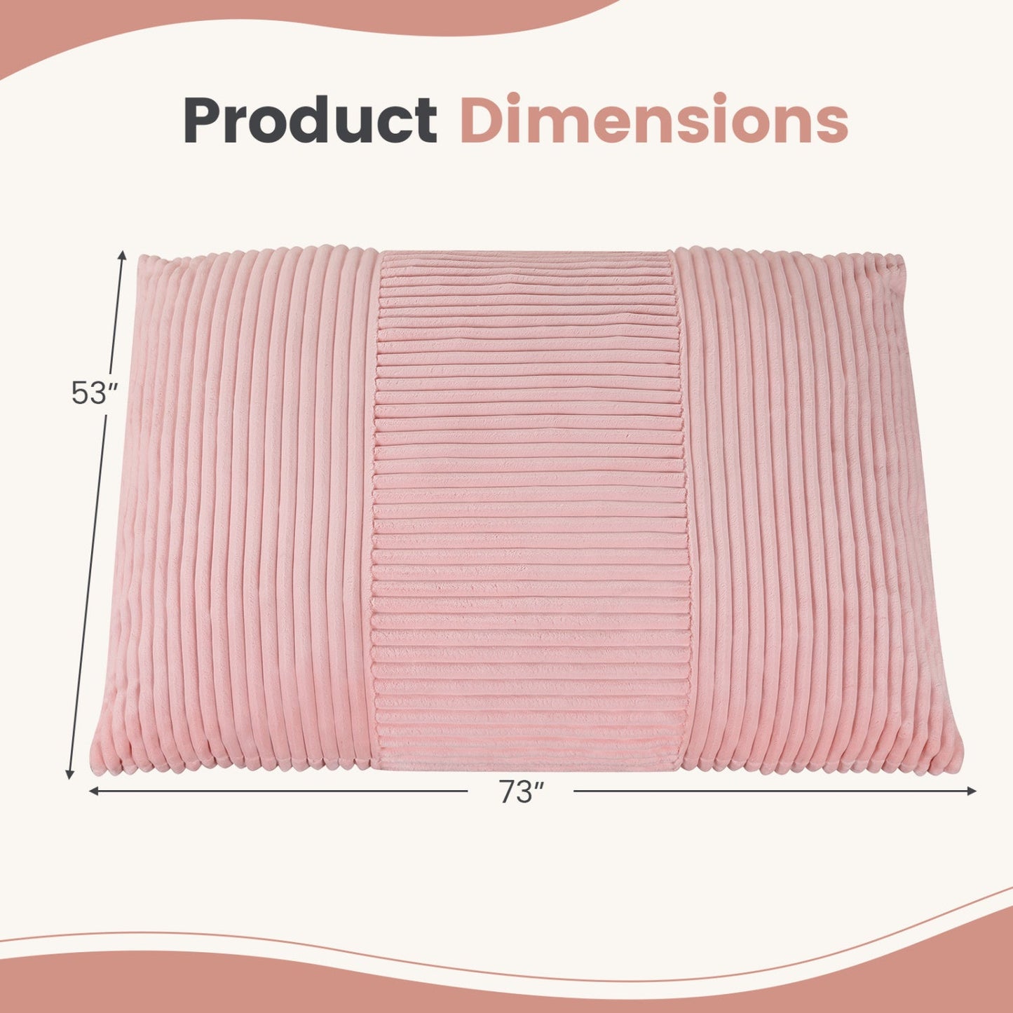 3-in-1 Convertible Bean Bag Chair with Corduroy Fabric