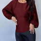 Polka Dot Round Neck Blouse