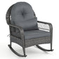 Patio Rattan Rocking Chair with Cushions - 400 LBS Capacity
