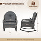 Patio Rattan Rocking Chair with Cushions - 400 LBS Capacity
