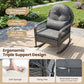Patio Rattan Rocking Chair with Cushions - 400 LBS Capacity