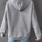 Full Size Textured Kangaroo Pocket Hoodie Plus Size