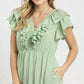 Umgee Textured Ruffle Midi Dress
