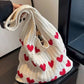 Heart Pattern Knitted Handbag