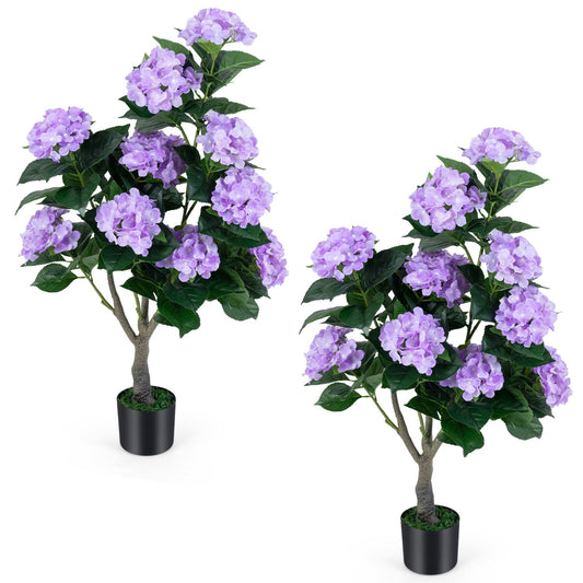 43.5" Artificial Hydrangea Tree 2 Pack
