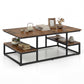43" Rectangle Coffee Table with Storage and Open Shelves