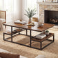 43" Rectangle Coffee Table with Storage and Open Shelves