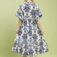 Umgee Mix Floral Border Midi Dress with Pockets