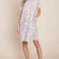 BOMBOM Printed Round Neck Short Sleeve Tee Dress