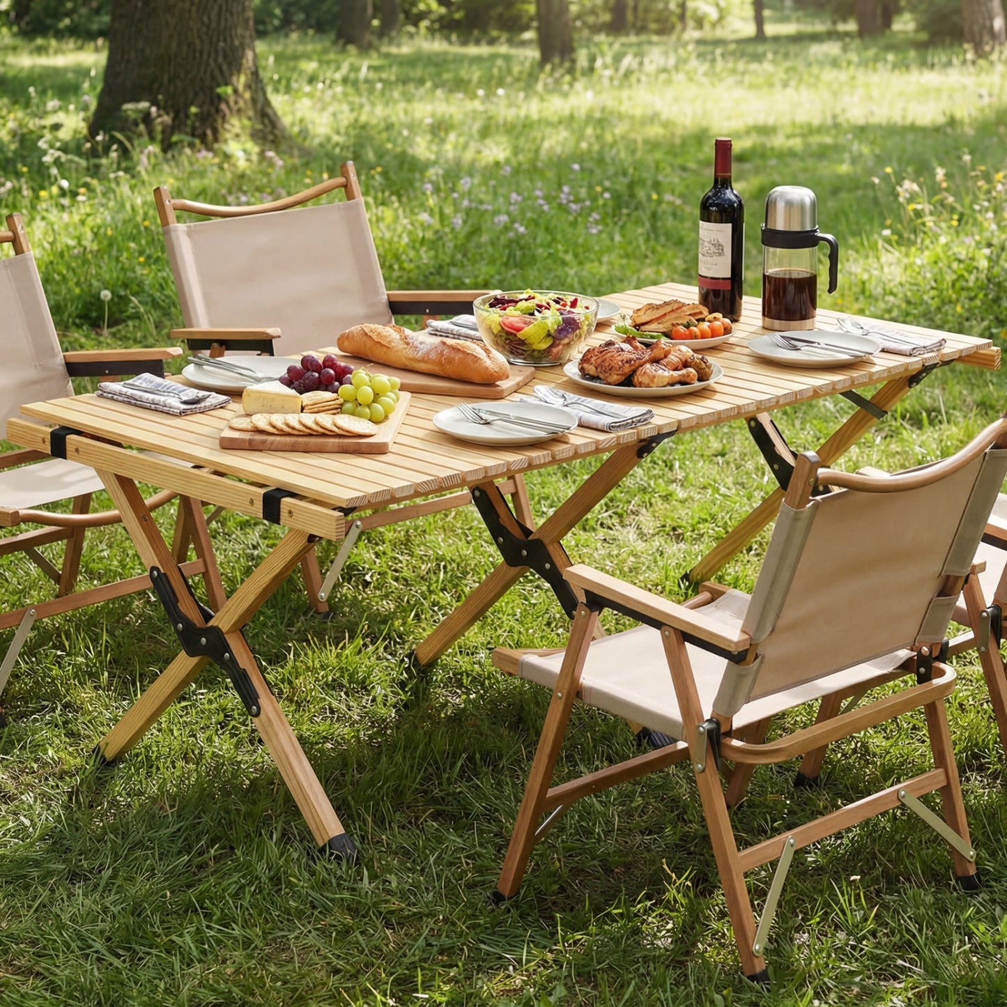 48 Inch Folding Camping Table with Carry Bag for Backyard
