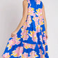 Umgee Full Size Floral Tiered Midi Tank Dress Plus Size