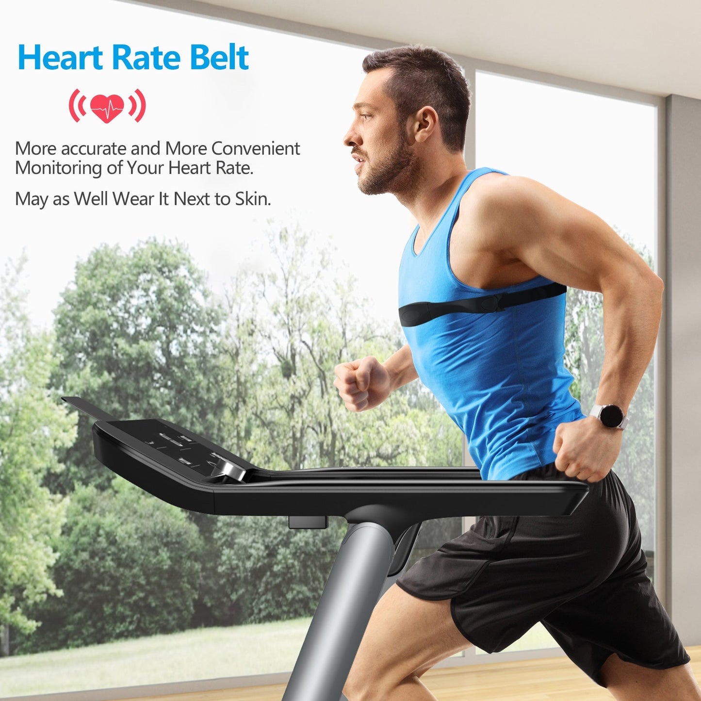 Italian Folding Treadmill – Heart Rate Belt & Fatigue Button