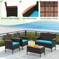 4-Piece Patio Conversation Set with Loveseat and Coffee Table