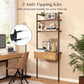 4-Tier Ladder Bookshelf with Drawer and Metal Frame