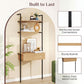 4-Tier Ladder Bookshelf with Drawer and Metal Frame