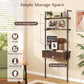 4-Tier Ladder Bookshelf with Drawer and Metal Frame