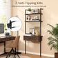 4-Tier Ladder Bookshelf with Drawer and Metal Frame