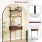 4-Tier Ladder Bookshelf with Drawer and Metal Frame