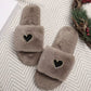 Heart Open Toe Flats Slippers