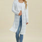Double Take Full Size Open Front Longline Cardigan