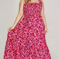 She + Sky Full Size Smocked Printed Wide Strap Tiered Dress Plus Size