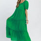 Umgee Textured Tiered Midi Dress