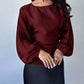 Polka Dot Round Neck Blouse