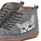 Cat Print Striped Ankle Sneakers