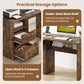 59" L-Shaped Executive Desk with Power Outlets and Storage