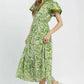 Umgee Paisley Print Midi Dress with Side Pockets