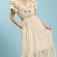 Umgee Textured Ruffle Midi Dress