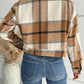 Plaid Button-Down Crop Jacket