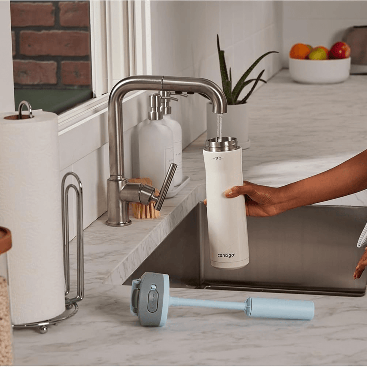 Contigo Wells Chill Stainless Steel 24oz Water Bottle with Autospout Straw Lid and Filter