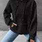 Full Size Textured Kangaroo Pocket Hoodie Plus Size